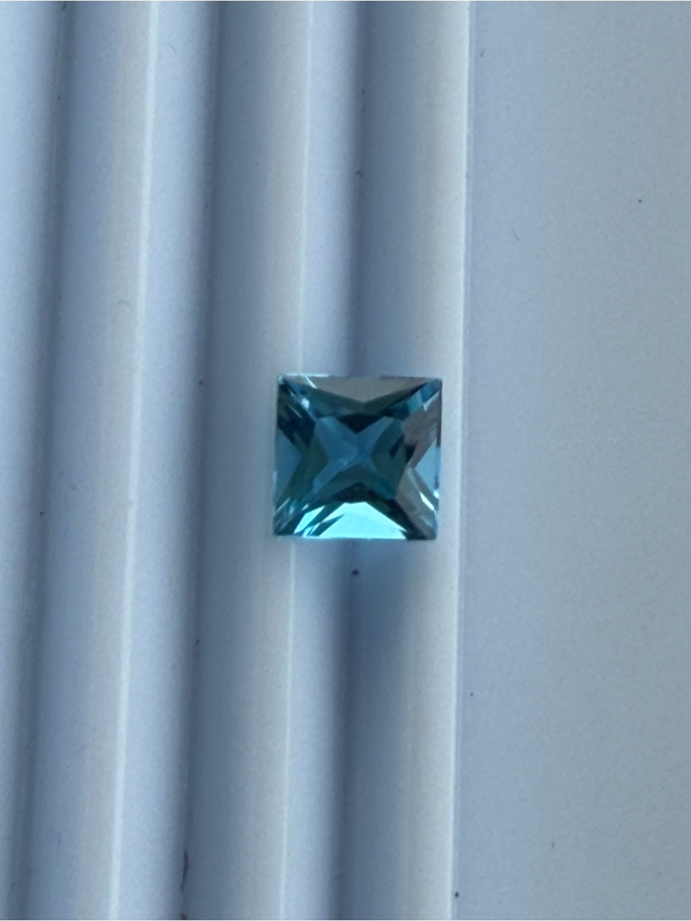 Square Faceted Blue Topaz Gemstone 1.74 carats